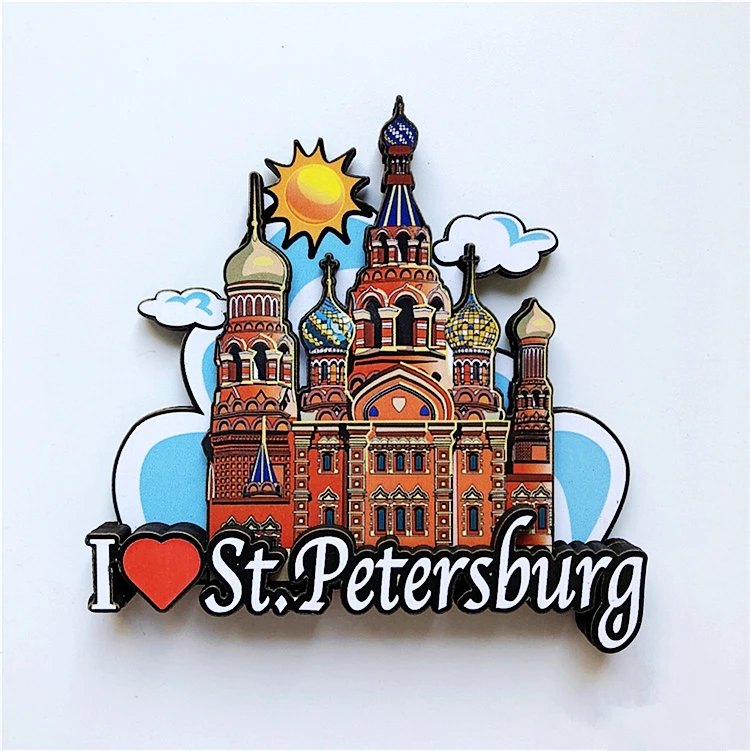 002 Новая Россия СПб матрешка деревянный магнит на холодильник Путешествия Сувенир Холодильник Магнитные наклейки подарок - Цвет: 002