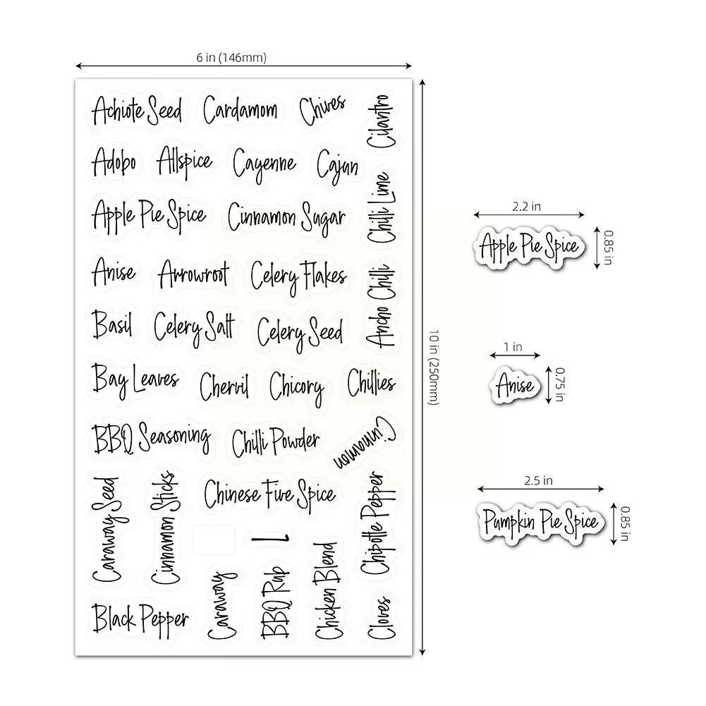 

8 sheet Spice label waterproof Transparent Pantry Stickers Food Labels Spice For Pantry kitchen Stickers supplies J5B6