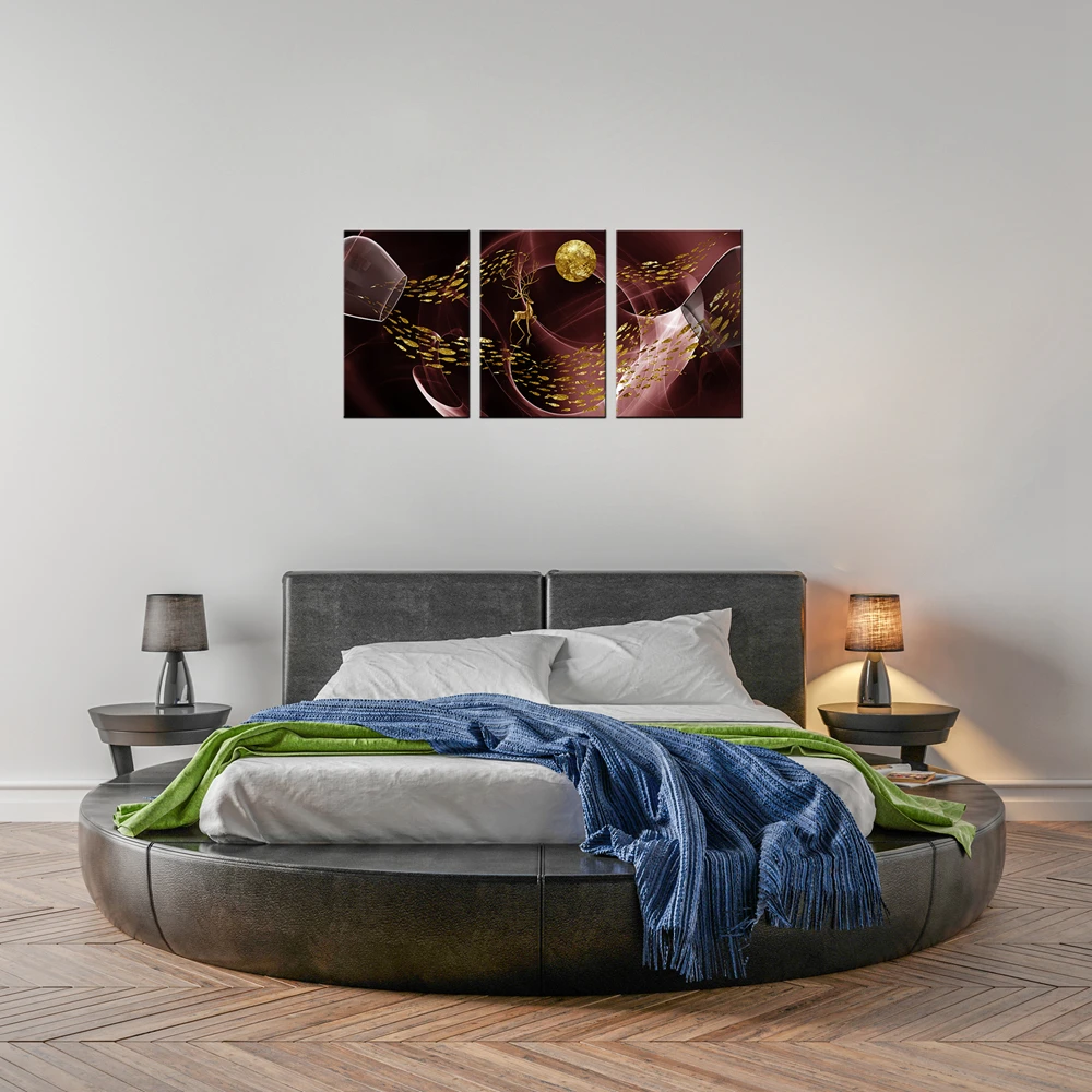 

3 Pieces Wall Art Canvas Paintings for Bedroom Nordic Poster Tropical Plants Flamingo Artwork Baby's Room Wall Decor