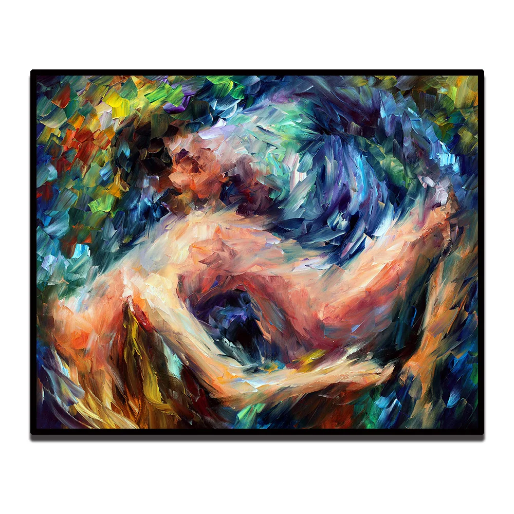 

Sexy Lover Nude Picture Palette Knife Oil Painting Canvas Print Modern Abstract Single Wall Art Home Bedroom Hotel Decoration