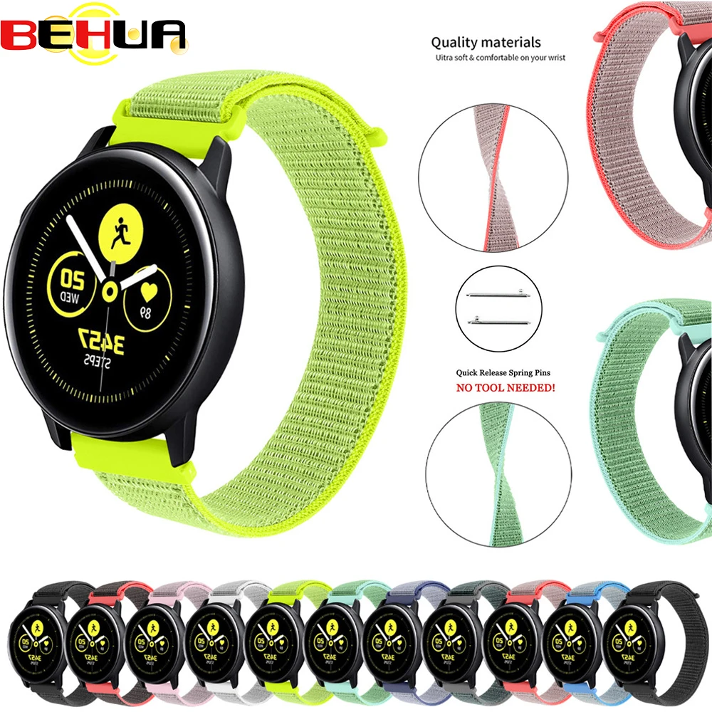 20 мм ремешок для часов Quick Release samsung Galaxy Watch Active 2 Band 42 Classic gear S2 спортивные часы с