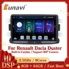 Eunavi Android 10 автомобильный Радио Мультимедиа GPS для Renault Dacia Duster Sandero Lodgy Dokker DSP RDS 1 Din аудио видео плеер без DVD