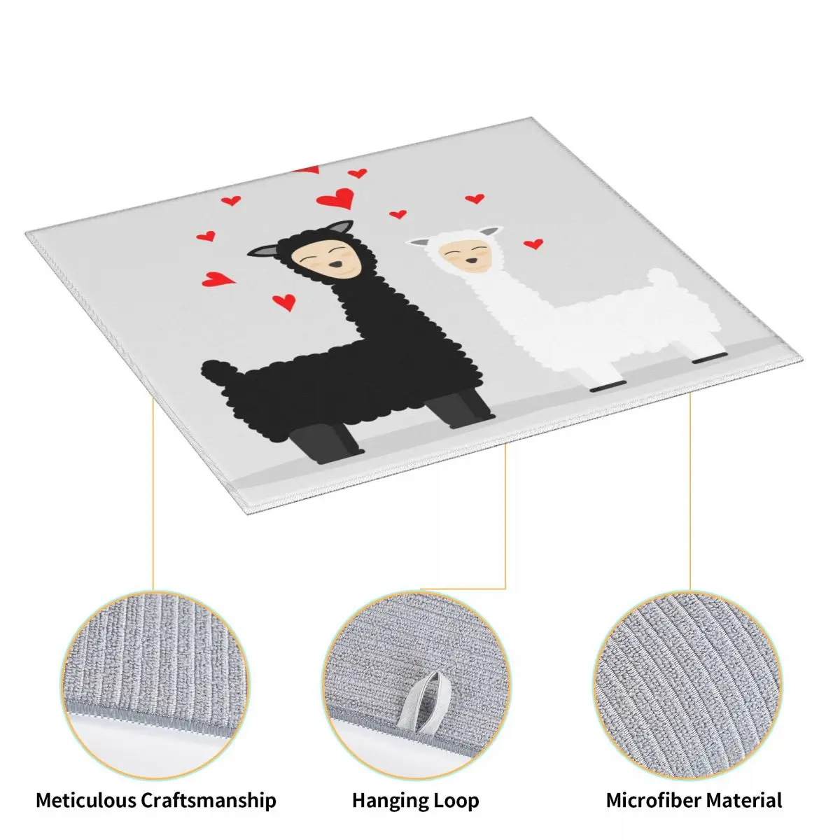 Dish Drying Mat for Kitchen Love Alpaca Drainer Absorbent Pad Tea Towel Placemat | Mats &amp Pads