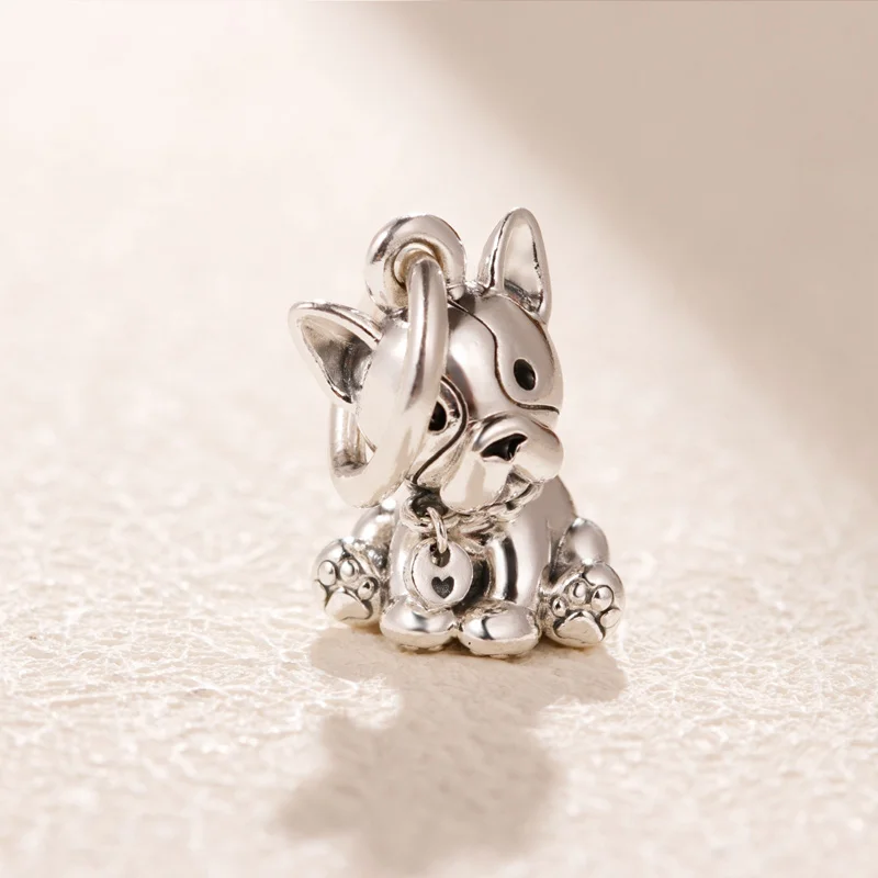 Подвеска Шарм бульдог из серебра 925 пробы для изготовления ювелирных изделий