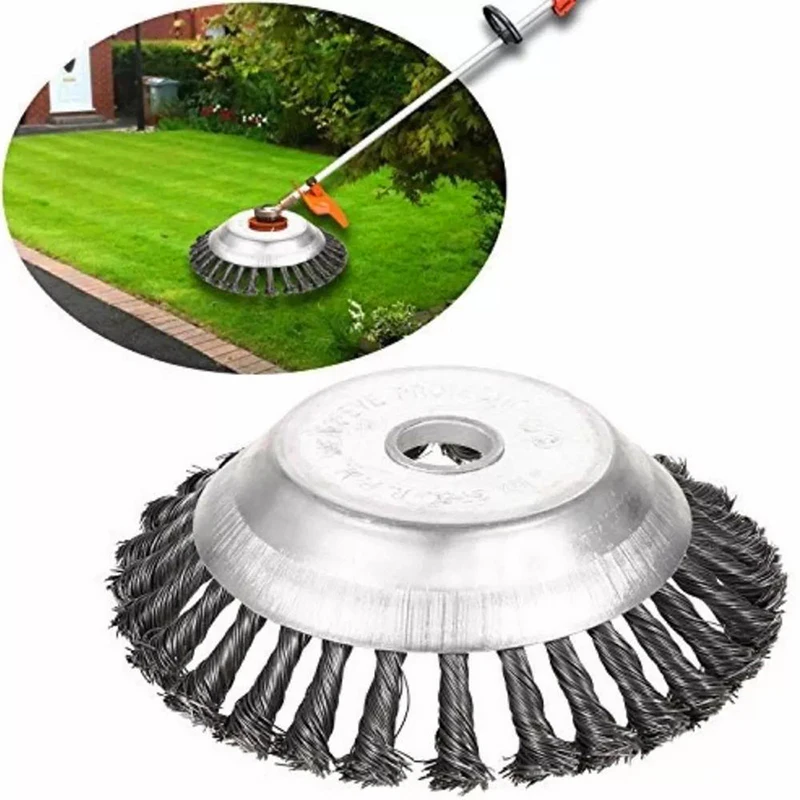 6inch Steel Wire Grass Trimmer Head Tray Brush Rotary Wheel Edge Break-proof Safe Strimmer Parts Tool | Инструменты