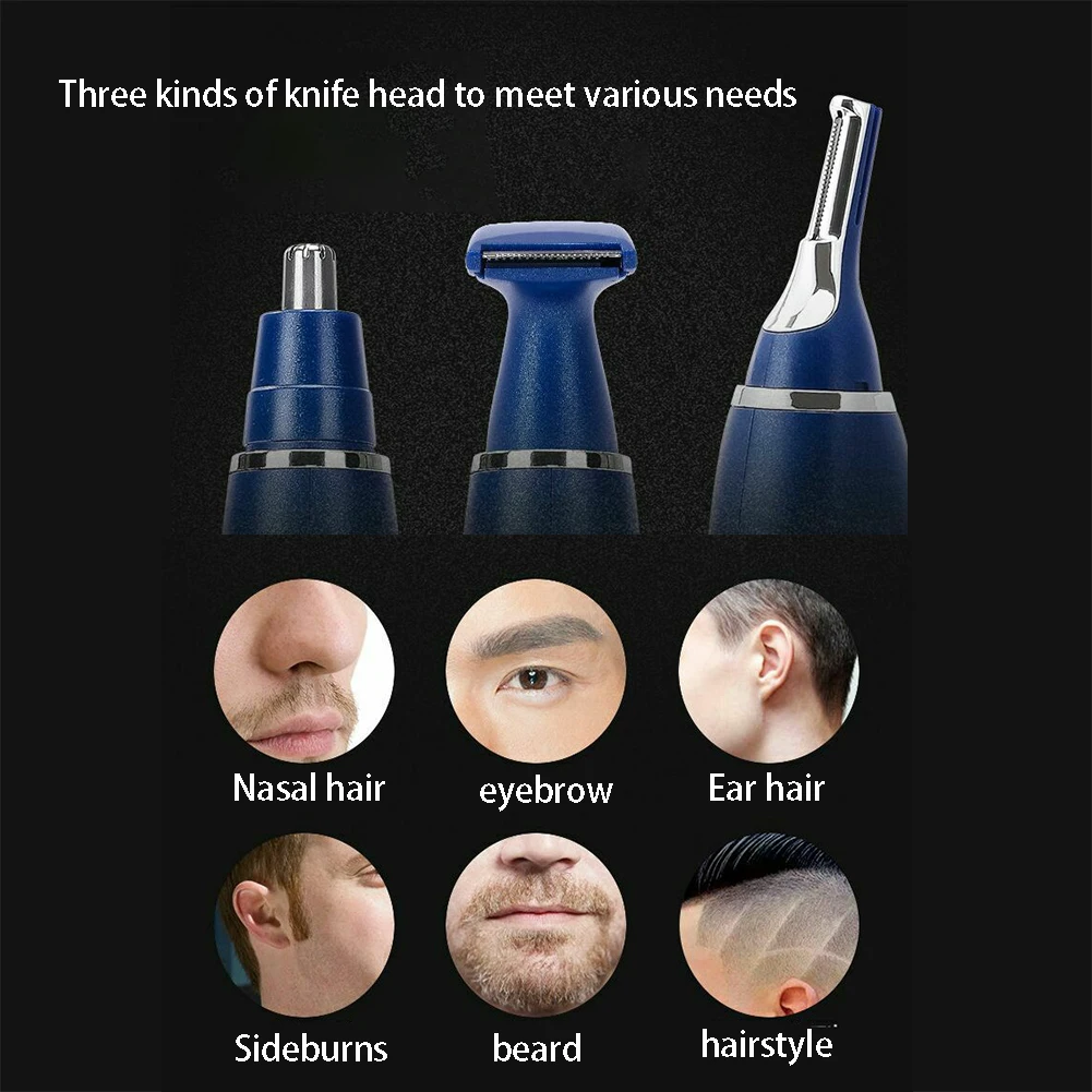 Ear Multifunction Battery Powered Tool All In One Men Women Face Care Nose Hair Trimmer Washable Removal Electric Shaving | Красота и