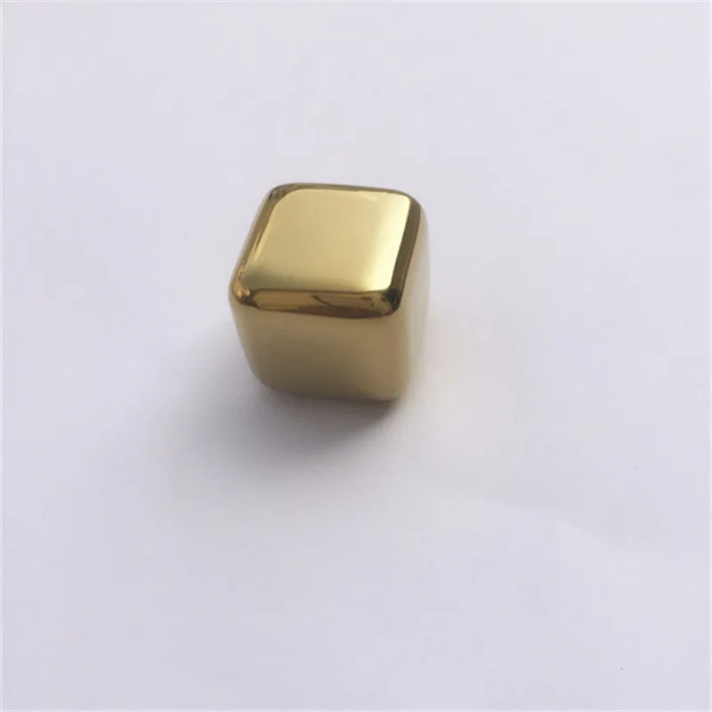 Логотип на заказ 5 шт./лот Золотые камни для виски из нержавеющей стали кубики