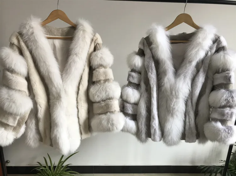 Женская шуба OFTBUY, с натуральными меховыми полосками из лисы и норки, теплая зимняя куртка, плотная уличная одежда