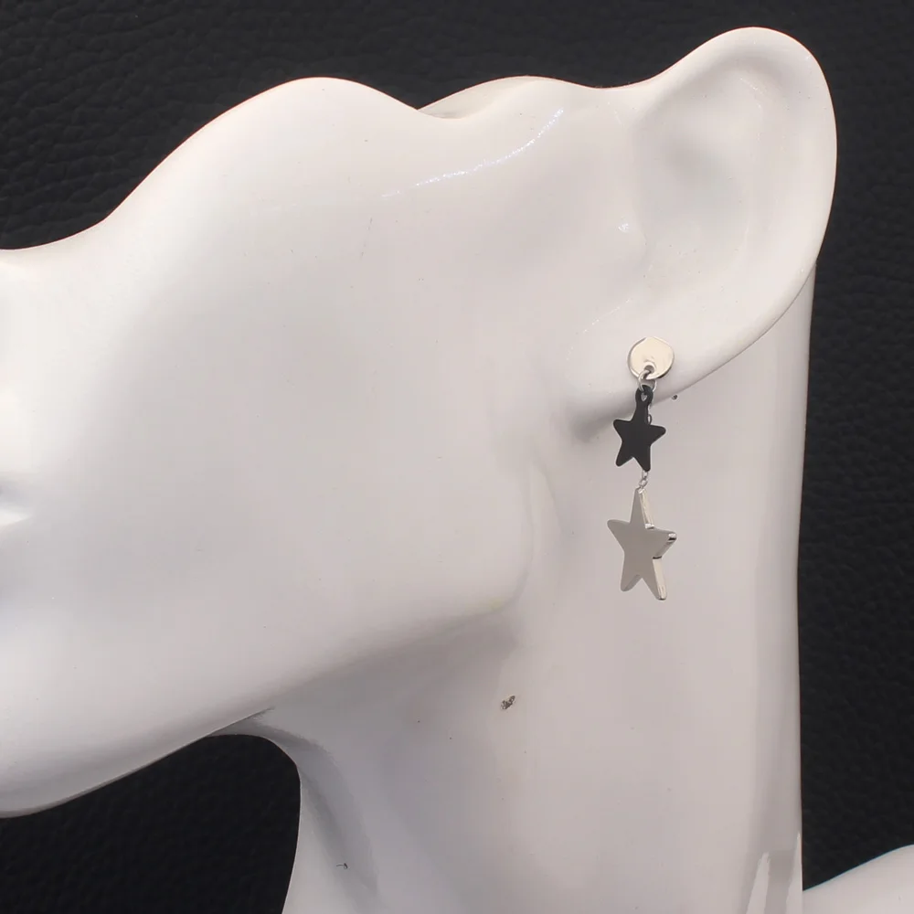 Простые серьги капельки серебристого цвета модные ювелирные из нержавеющей