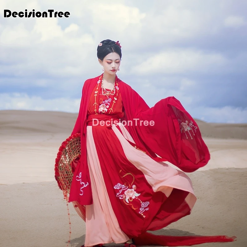 

2022 hanfu dress folk dance costume chinese traditional national fairy costume ancient han dynasty princess stage outfits