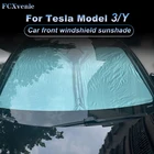 FCXvenle изоляция переднего ветрового стекла автомобиля, защита от УФ-лучей, шторы для Tesla Model 3 2021, модель Y, автомобильные аксессуары, солнцезащитные детали