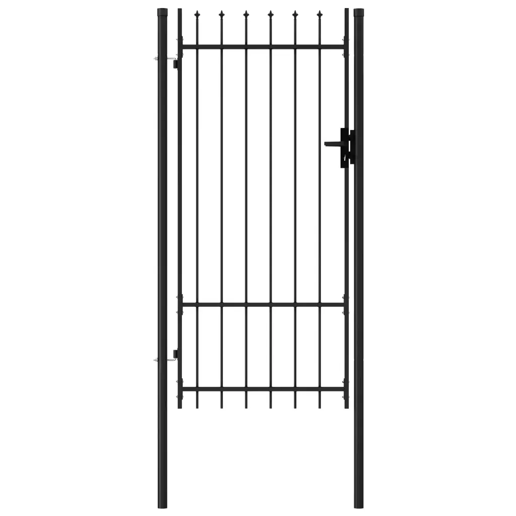 

Garden Border Gate of Breeze View for Fence Single Door with Spike Top Powder Coated Steel 1X1 M Black