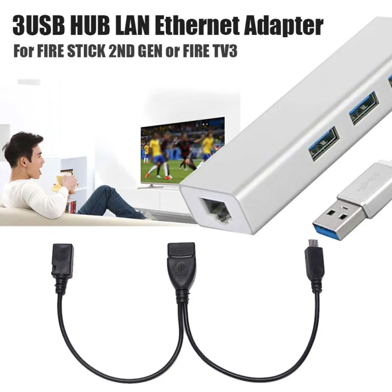 3 порта usb хаб LAN Ethernet соединитель & OTG адаптер для огня (Gen 2 4)|SmartTV-стики и тюнеры| |