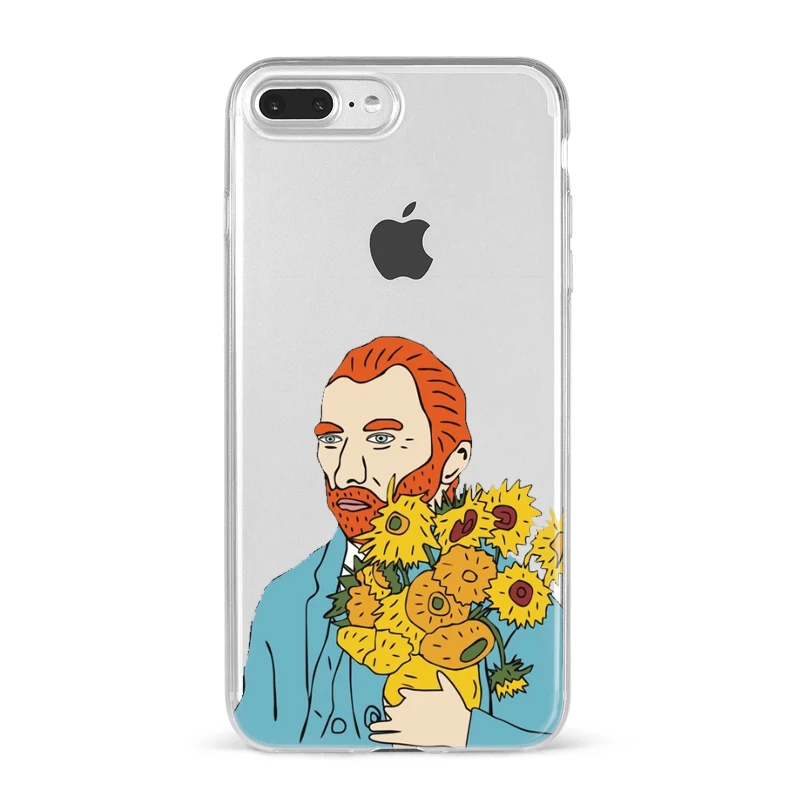 Чехол для iphone 6 7 8 Plus X Max XR 11 12Mini Pro мягкий ТПУ чехол с изображением Винсента Ван