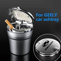 car led lights creative personality ashtray cigarette dustbin for geely atlas boyue x7 ex7 borui gt gc9 car accessories interior