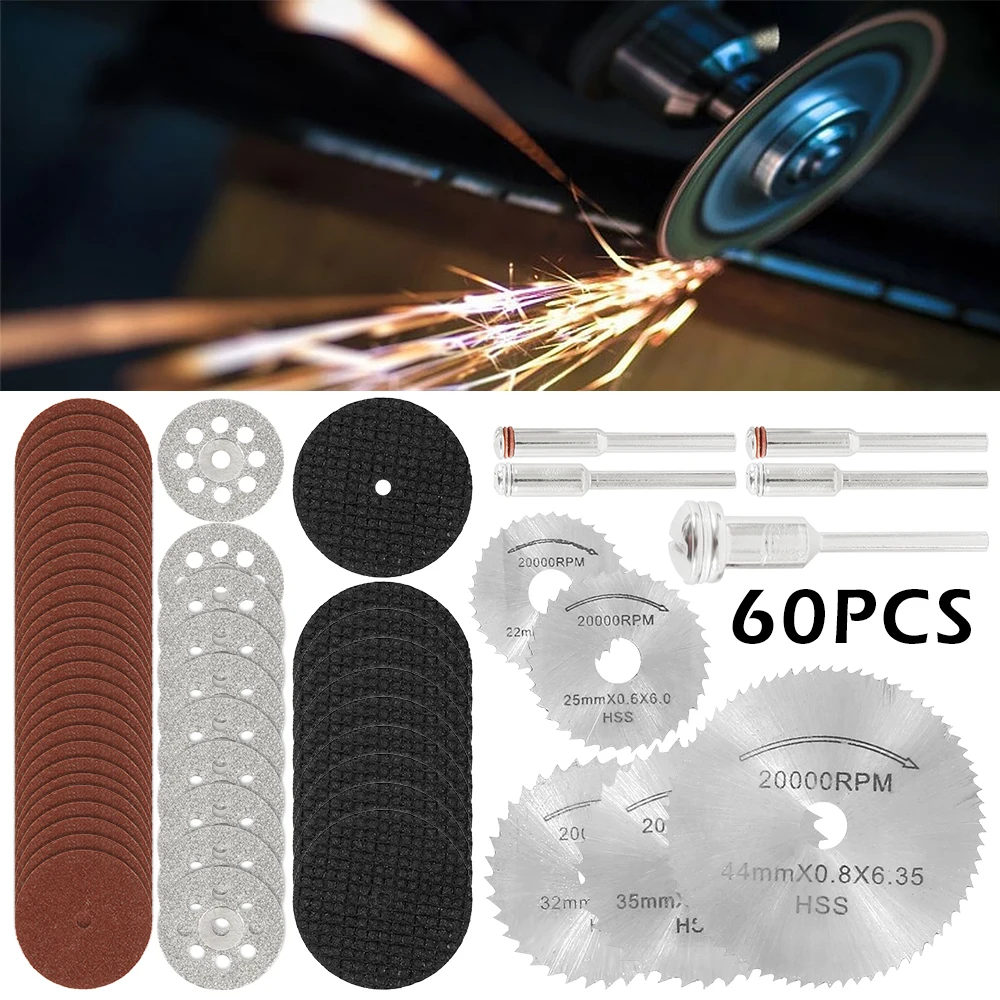

60 шт. алмазный режущий диск шлифовальный круг дисковая пила Лезвие для деревообработки металла Dremel Мини дрель вращающийся инструмент Аксес...