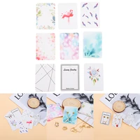 20 50pcs 12styles feather earring necklaces 5x7cm paper tag display cards flower ear studs hang for diy jewelry display card