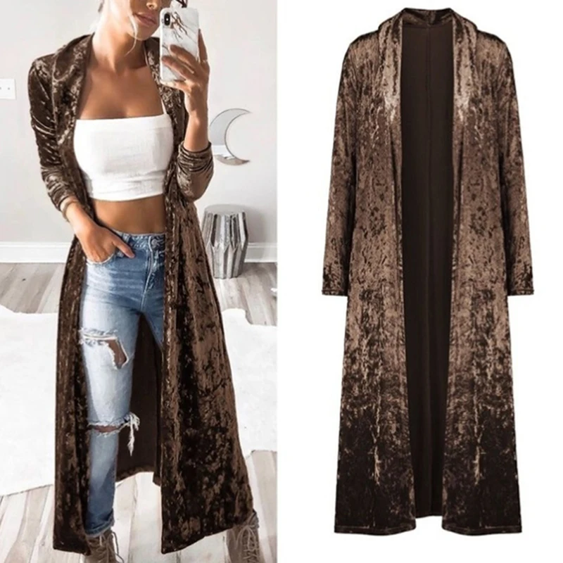 Женский Тренч 2019 Модный повседневный новый длинный плащ с длинными рукавами