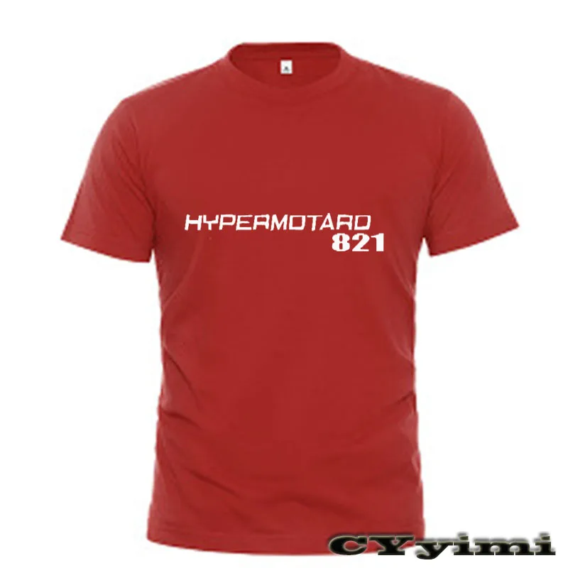 

For Ducati HYPERMOTARD 821/HYPERSTRADA T Shirt Men New LOGO T-shirt 100% Cotton Summer Short Sleeve Round Neck Tees Male
