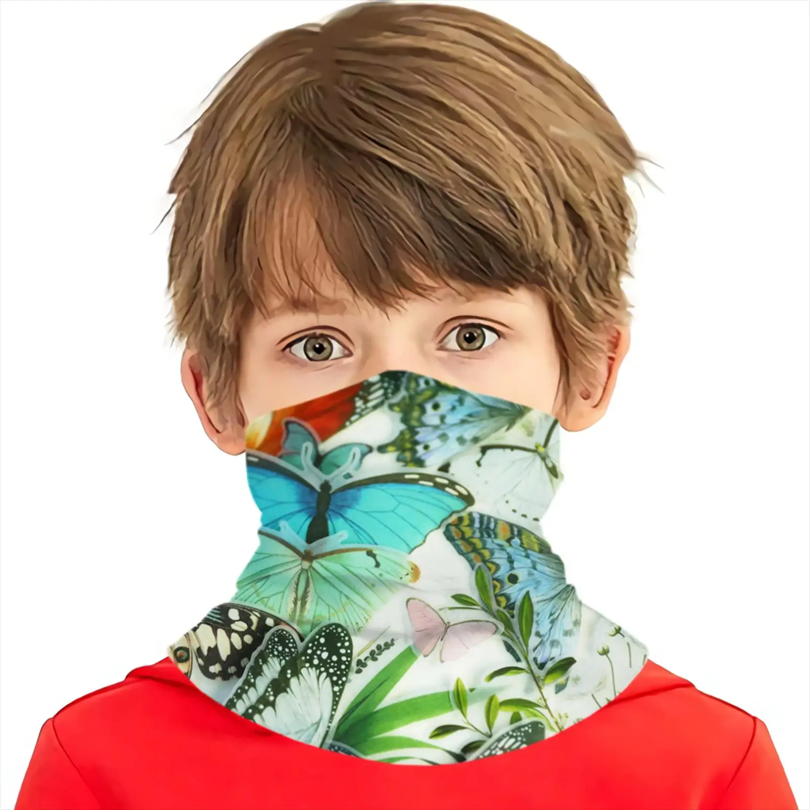 Children Print Colorful Butterfly Winter Warm Scarf Outdoor Sports Party Multi-functional Brand Headscarf for Women