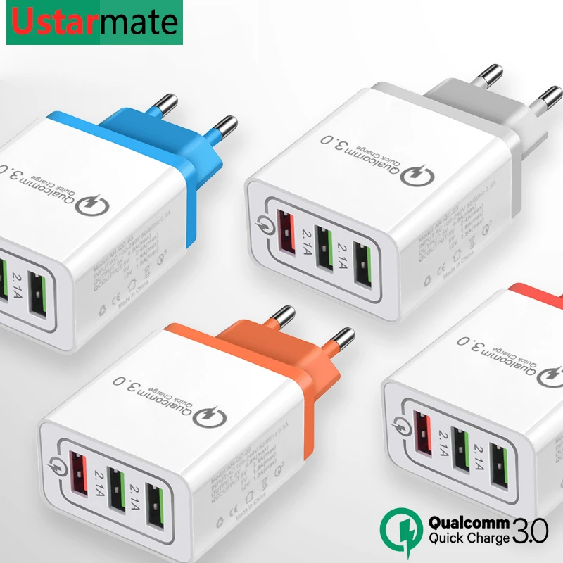Быстрое зарядное устройство QC 3 0 USB быстрой зарядки настенное для iPhone Samsung Xiaomi