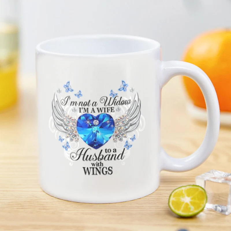 Новая керамическая белая кружка Я не вдова жена памятная напоминающая чашку для