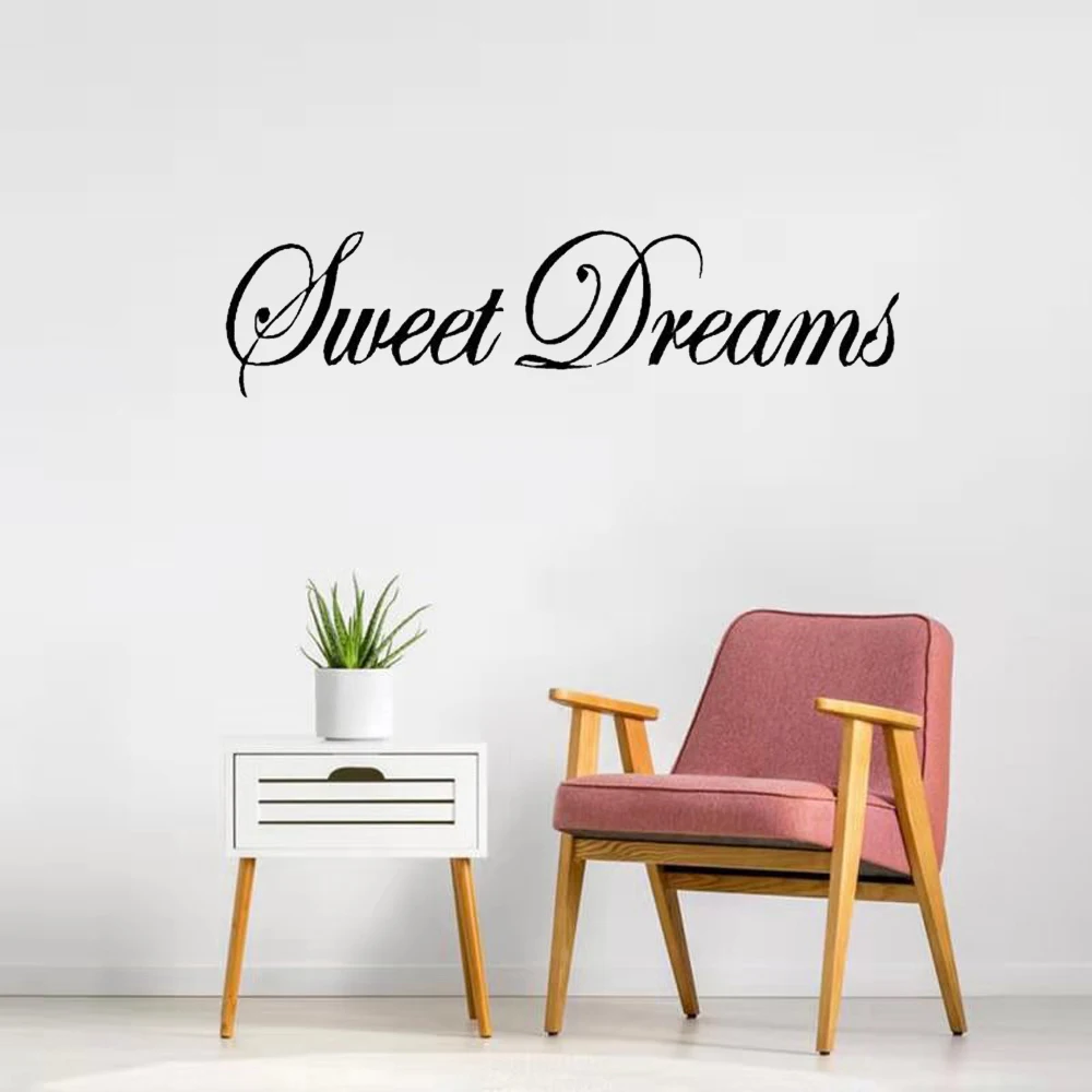 Виниловые наклейки на стену с надписью и Sweet Dreams большого размера украшение для