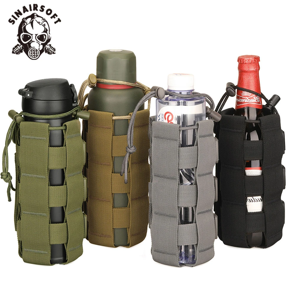 

SINAIRSOFT MOLLE Sport Bag 300-800ML Water Bottle Climbing Bags D-ring Holder Drawstring Pouch Durable Travel Hiking Water Bag