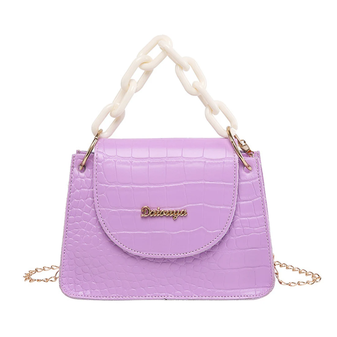 Женская сумочка с двойным металлическим кольцом и Толстой ручкой элегантная