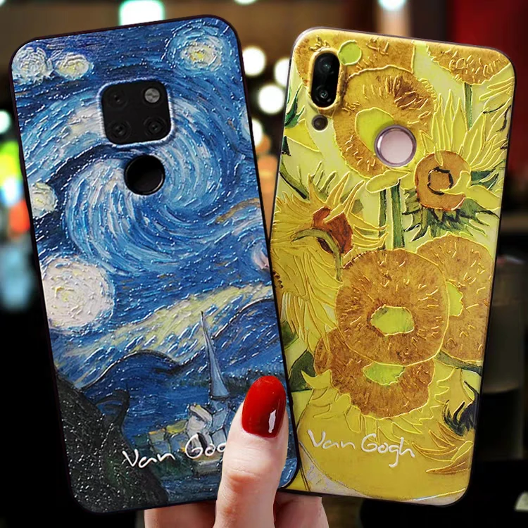 Чехол с 3d-рисунком подсолнуха для Huawei Mate 20 lite чехол 10 Pro черный | Мобильные