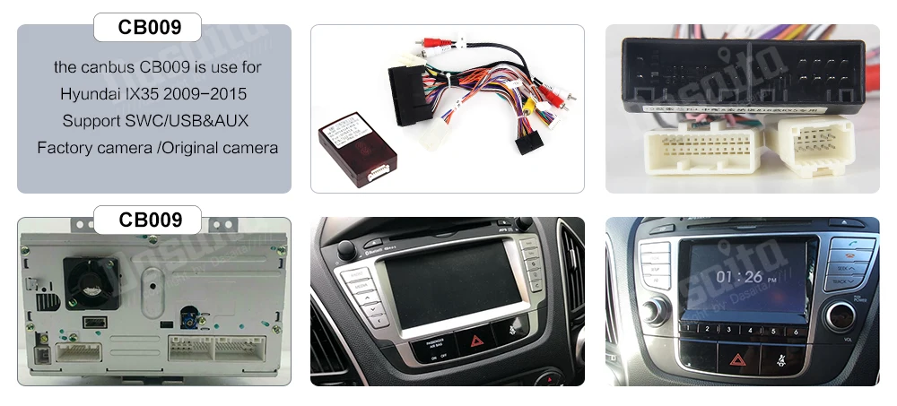 Dasaita " дисплей автомобиля 1 Din радио Android 9,0 для hyundai IX35 2009- USB 64G Ram 1080p видео