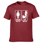 Футболка мужская с забавным принтом Моя жена-Померанский помпон, хлопковая уличная одежда с графическим принтом, с коротким рукавом, в стиле Харадзюку