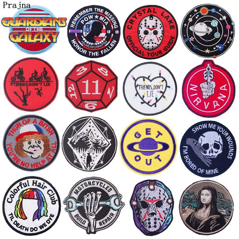 Prajna круглая нашивка клоуна термоклейкие нашивки вышитые для одежды в стиле панк