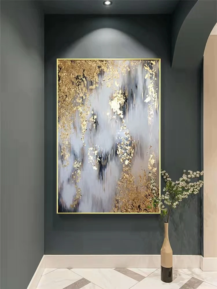 

Big Modern Abstract canvas Handmade Oil Paintings Abstract gold Oil Painting picture Living Room home wall Decoration paintings