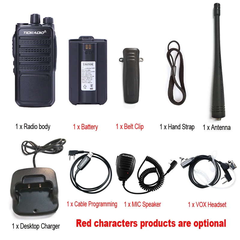 

Walkie Talkie TIDRADIO TD-Q2 Radio Stations UHF 400-480MHz 16CH 2000mAh Battery Portable Talkie-walkie HF Transceiver Ham Radio