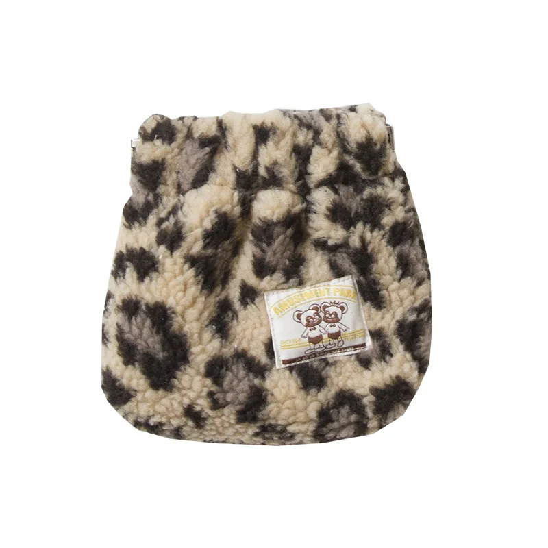 Новый модный дизайнерский Леопардовый плюшевый Кошелек для монет удобный