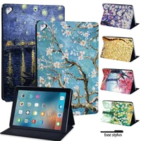 for apple ipad air 4 10 9 inch 2020 air 1 2 air 3 10 5 inch printed painting pu leather stand folio tablet cover case