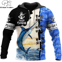 love marlin fishing 3d all over printed mens autumn hoodie sweatshirt unisex streetwear casual zip jacket pullover kj597