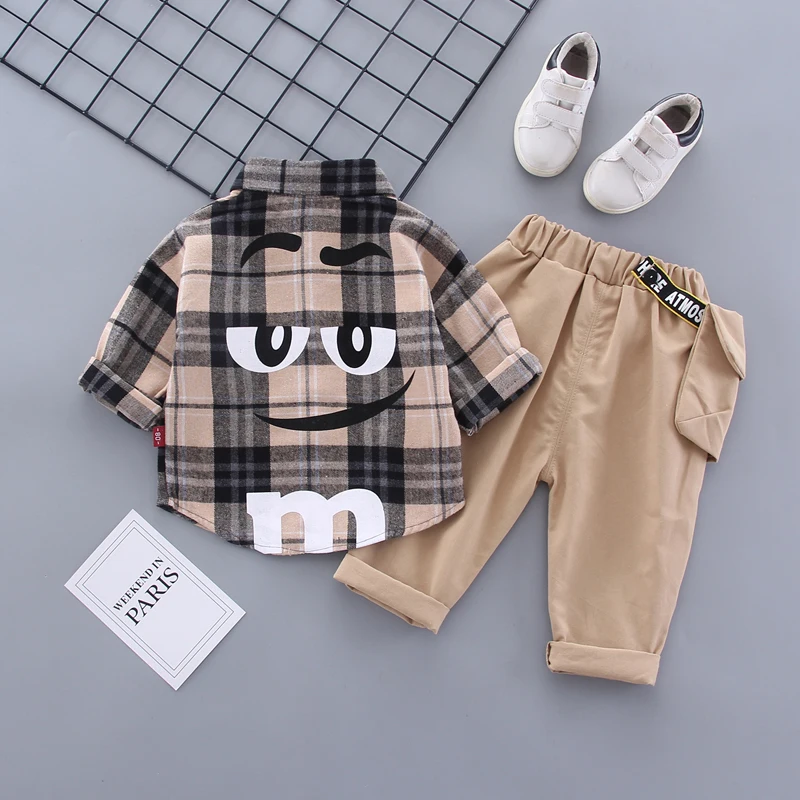 

Autumn Baby Boys Shirt Formal Clothing Set Kids Suits Set Plaid Fashion Shirt Pants 2pac/set Children Clothes Set 2 3 4 5 Years