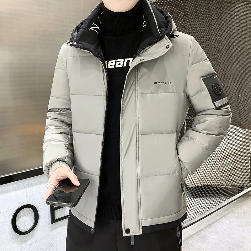 New Men's White Duck Down Jackets Casual Winter Korean Solid Loose Thick Warm Parkas Outwear Top Puffer Coats Large Size Clothes