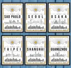 Сан-Паулу, Сеул, Осака, Тайбэй, Шанхай, Гуанчжоу, Торонто, Барселона, Милано, Рим, Прага, постер для путешествий, Картина на холсте