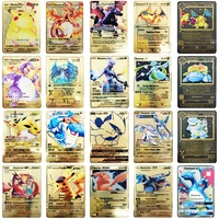 hot game anime battle pokemon cards gold metal gx ex card charizard pikachu collection card action figure model child toy gift