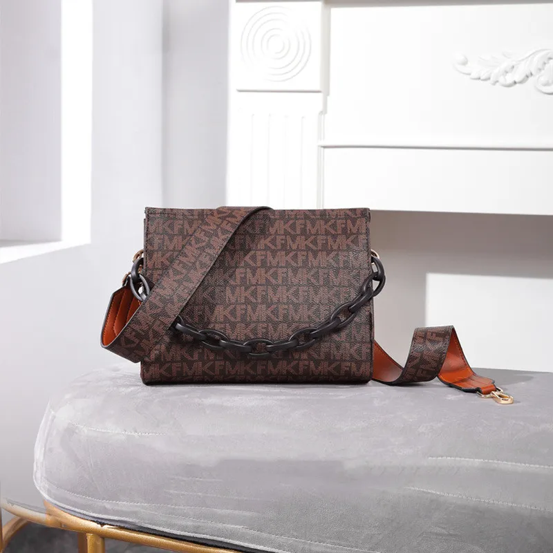 

2021 New Fashion Solid Color Texture Single Shoulder Wide Shoulder Strap All-match Messenger Bag Torebki Damskie Women Handbags