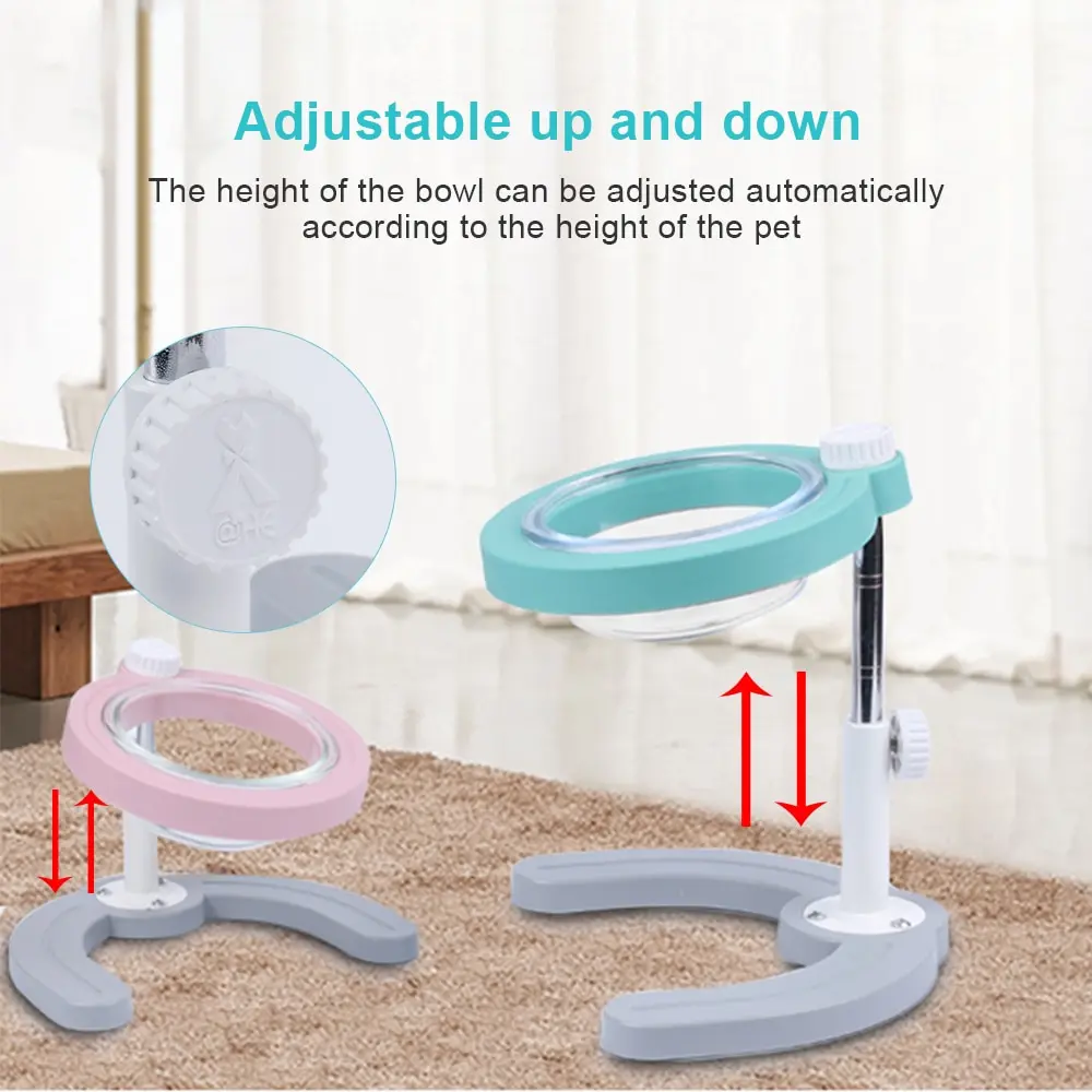 Нескользящая Регулируемая чаша для поднятия кошки котенка подставка еды и воды