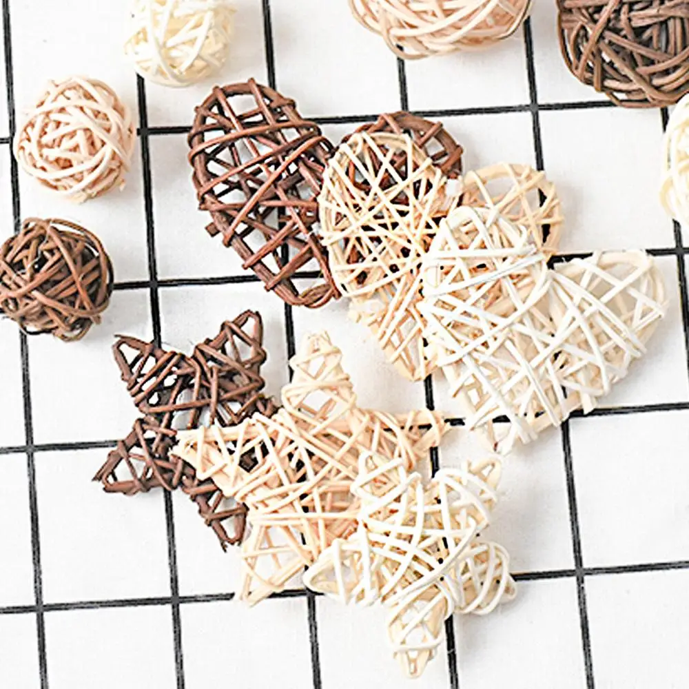 Фон для фотосъемки из искусственного ротанга звезда сердце соломенное украшение