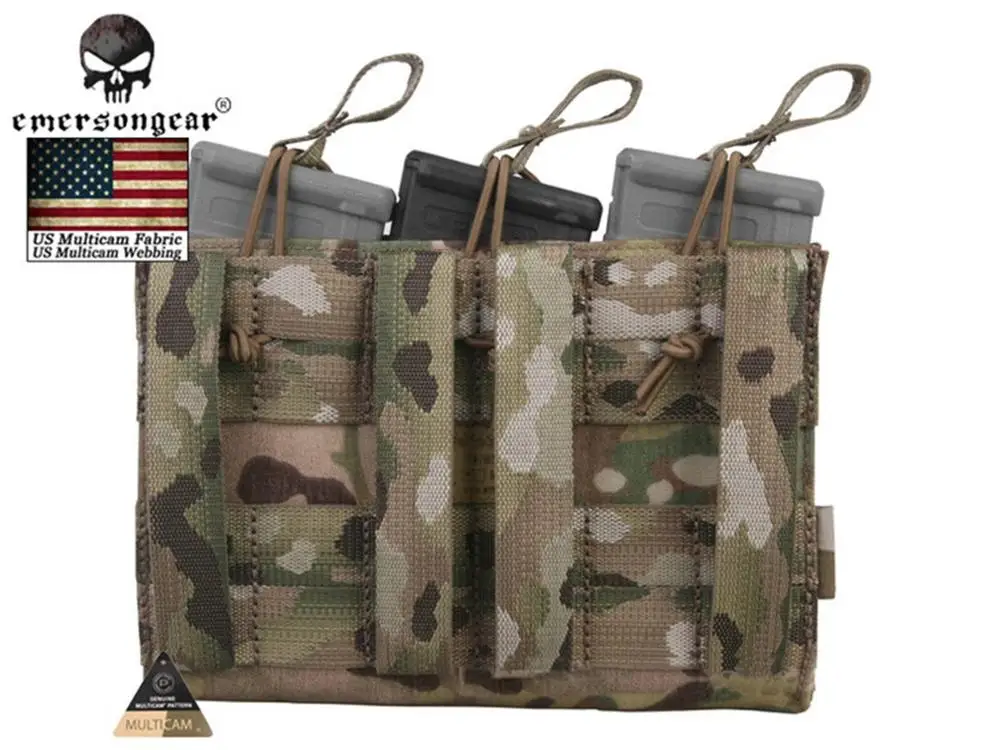 Emerson 5 56 пистолетная тройная сумка с открытым верхом боевая Molle мультикам EM6363MC|pouch