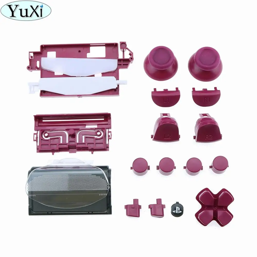 Purple YuXi для sony для PS4 Pro тонкий контроллер пластик JDS 040 JDM-040 чехол Передняя Задняя крышка корпус с кнопками мод комплект - Цвет: Purple