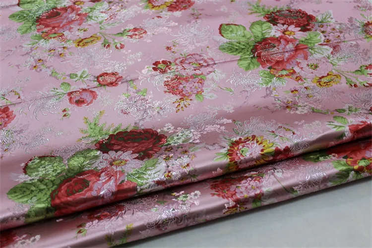 CF213 1 ярд фиолетовый пион китайский свадебное платье невесты ткань Cheongsam ткань фестиваль жаккардовые парчи DIY Ткань для шитья