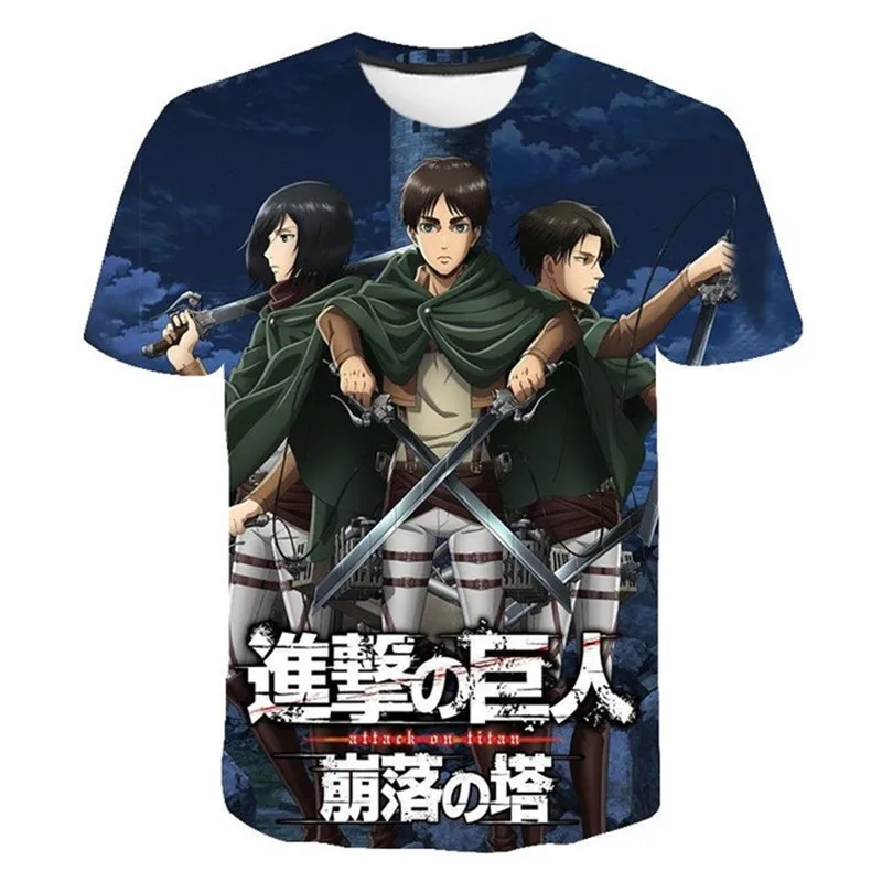 

Attack On Titan Anime Clothes T Shirt Shingeki No Kyojin Camisetas Manga For Men Tops Ropa Hombre Streetwear Camisa Masculina