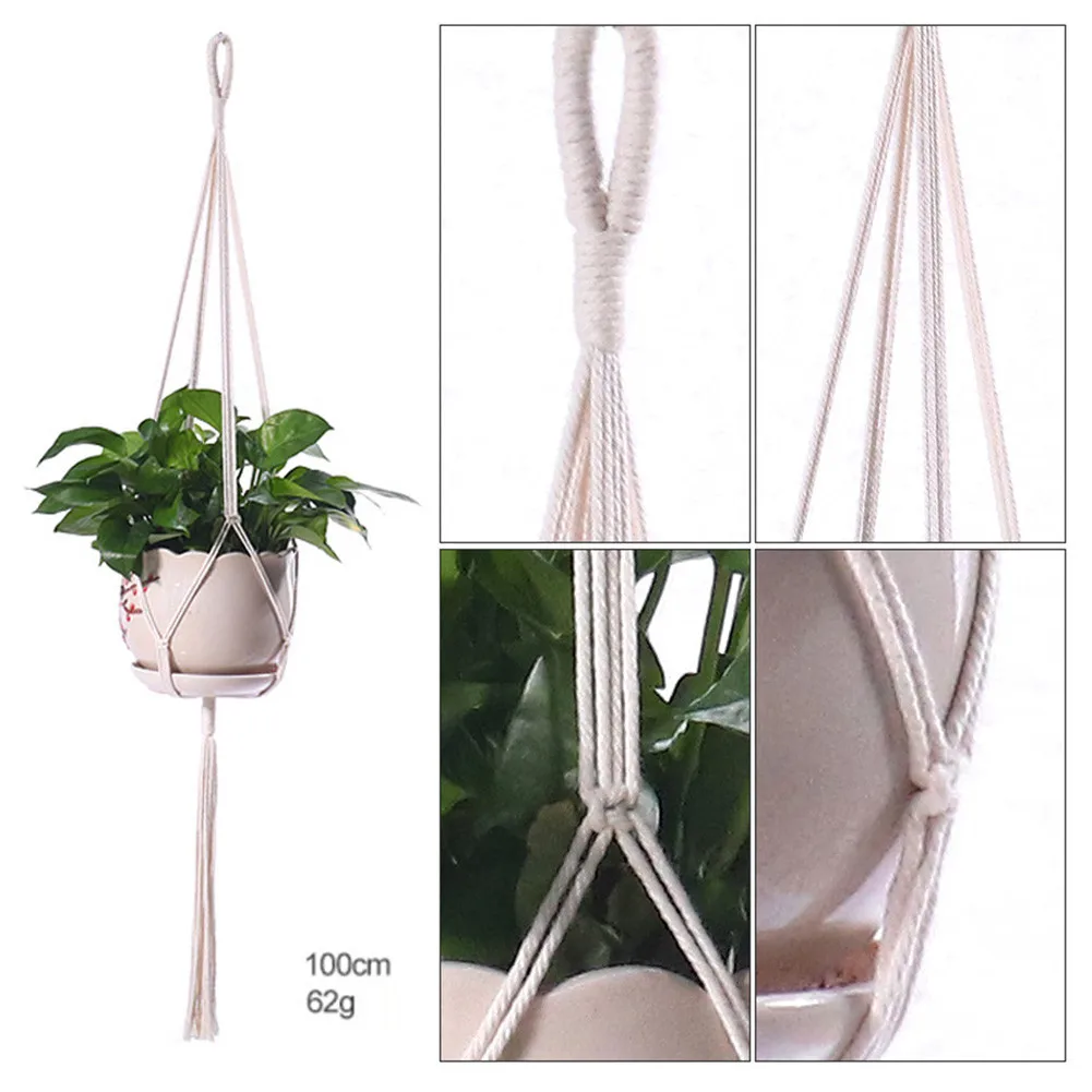 

Plant Hanger Garden Hanging Basket Rope Flower Pot Holder Decor Without Basin Knotted Lifting Rope Home Garden Supplies
